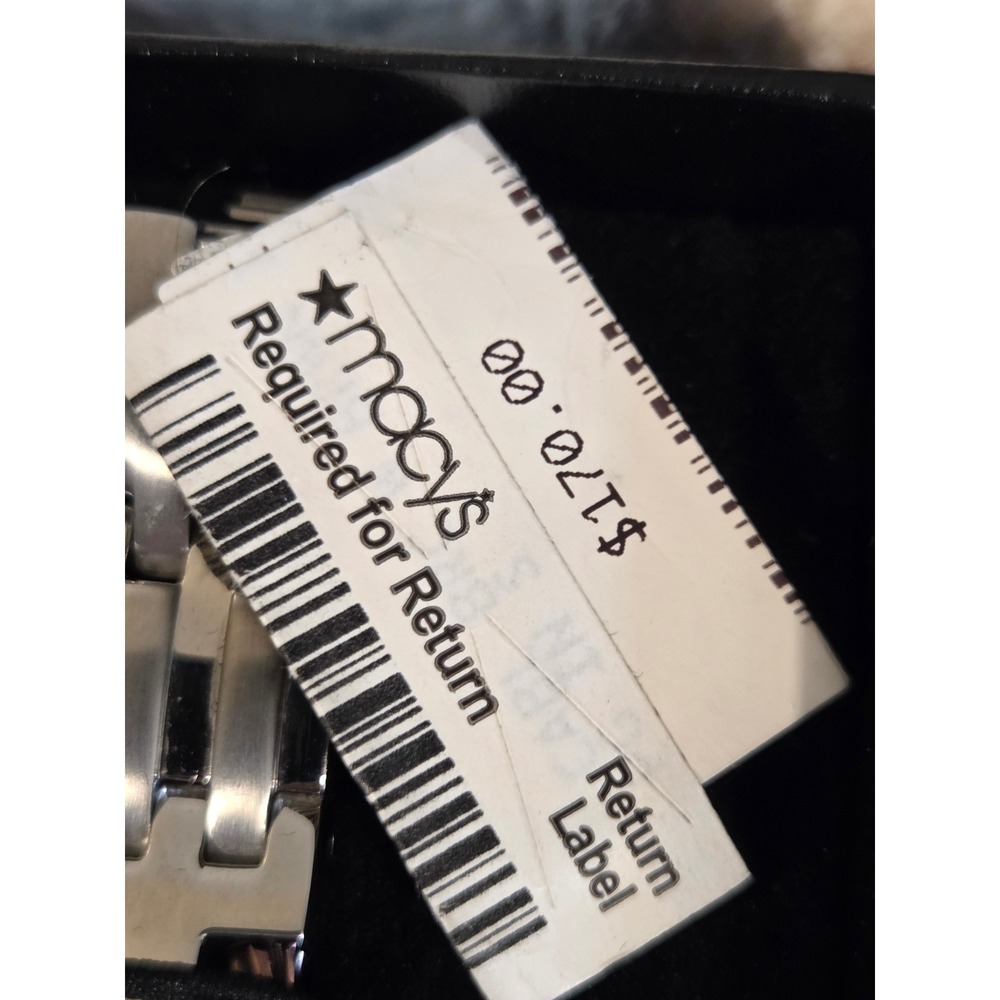 Macy's Two Tone Link Bracelet 8.5" Men Silver Rose Gold Stainless Steel Cable - Picture 3 of 4